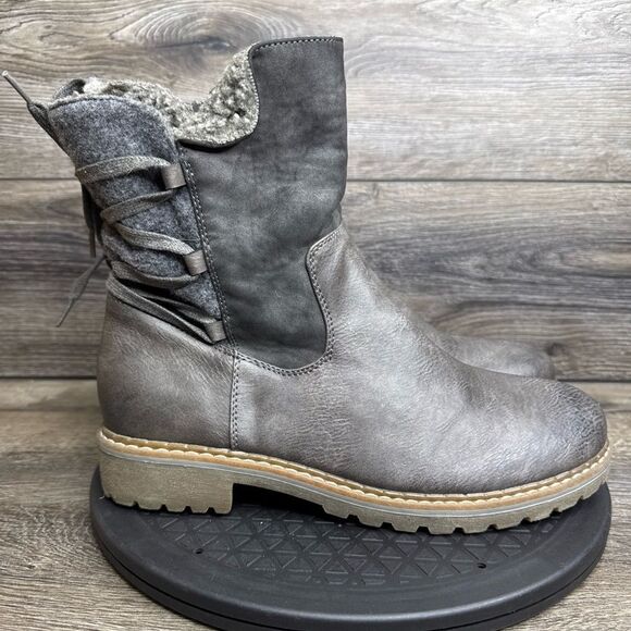 Patrizia By Spring Step Boots Womens Sz 10.5 Nainsi Zip Buckle Biker Boot Brown - Picture 1 of 8